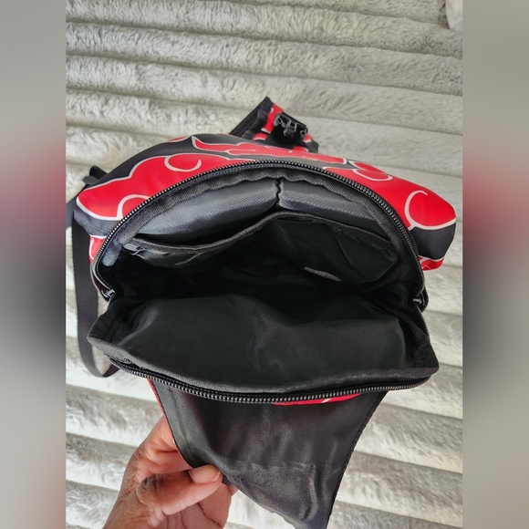 Natuto Red and Black Cloud Pattern Sling Crossbody Bag - Picture 3 of 4